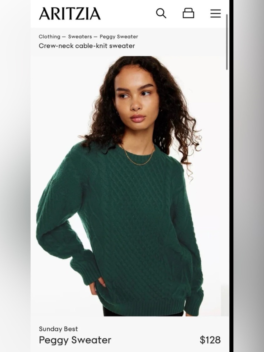 Women's Dark Teal Cable Knit Baggy Sweater in good condition